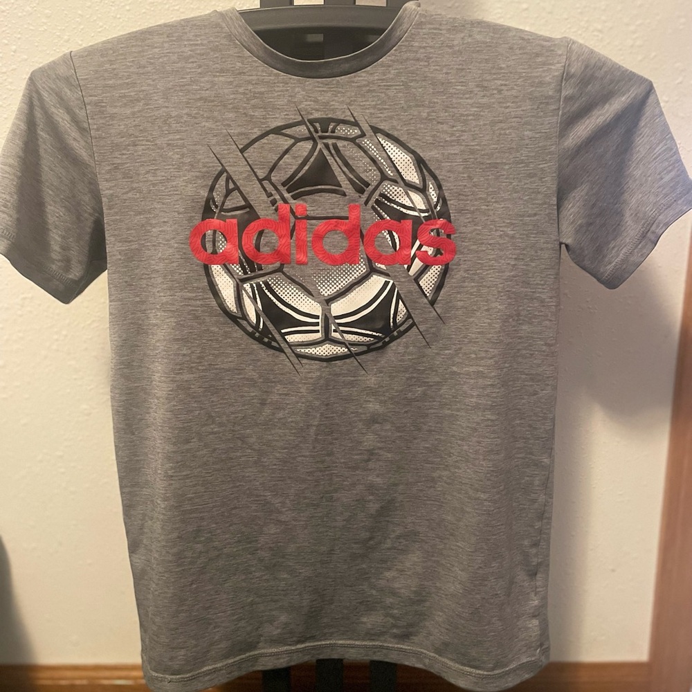 Adidas Boy’s Gray Graphic T-Shirt